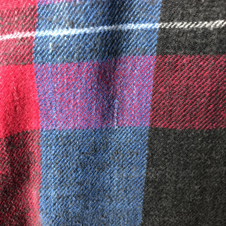 IVY CREW Long Sleeve Flannel Check Shirt, Men's Size Medium cotton red type Vintage Second Hand