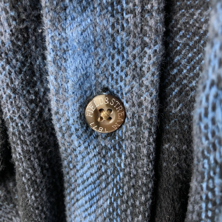 FIELD and STREAM ombre check long sleeve flannel check shirt, men's XL size cotton blue type Vintage Second Hand