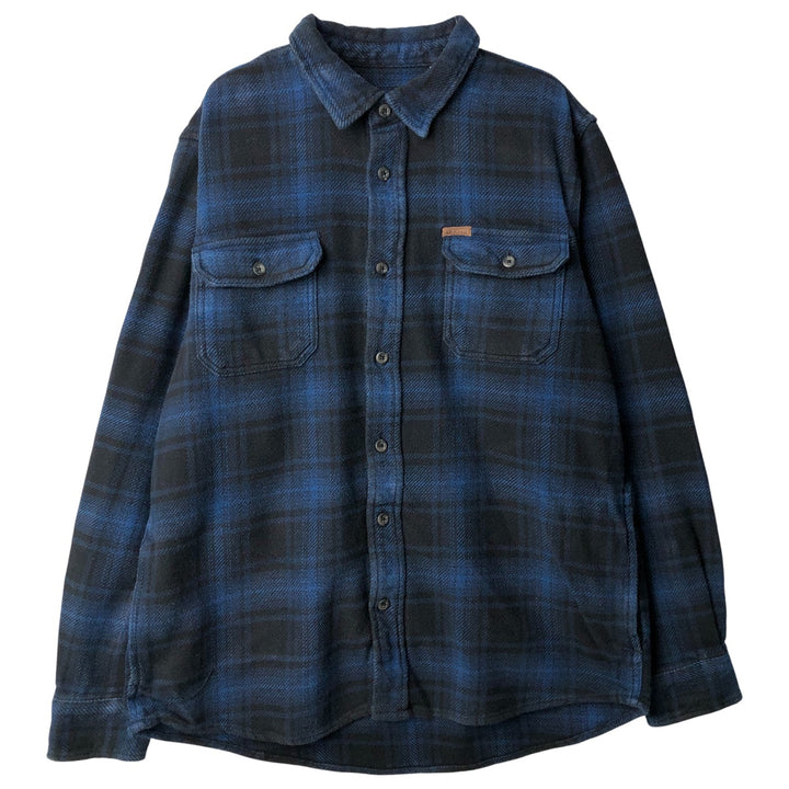 ORVIS Ombre Check Long Sleeve Flannel Check Shirt, Men's Size L cotton blue type Vintage Second Hand