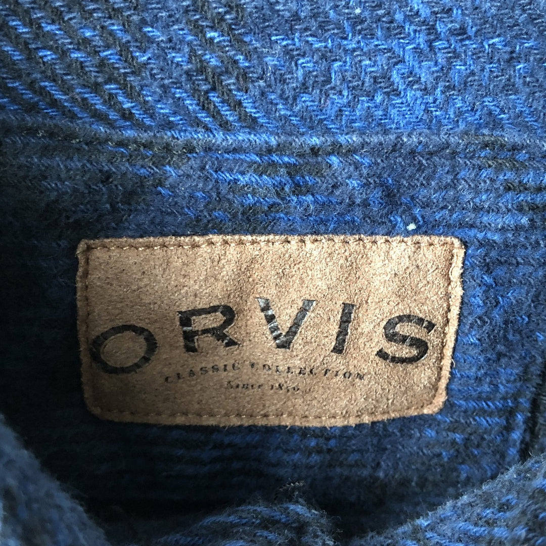 ORVIS Ombre Check Long Sleeve Flannel Check Shirt, Men's Size L cotton blue type Vintage Second Hand