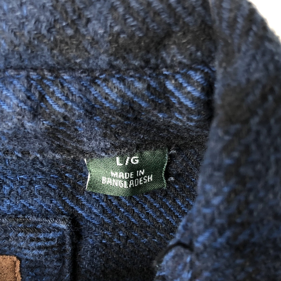 ORVIS Ombre Check Long Sleeve Flannel Check Shirt, Men's Size L cotton blue type Vintage Second Hand