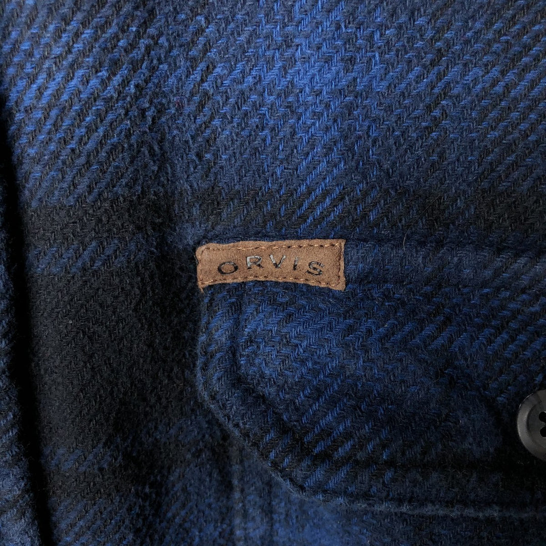 ORVIS Ombre Check Long Sleeve Flannel Check Shirt, Men's Size L cotton blue type Vintage Second Hand