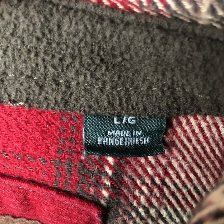 ORVIS Ombre Check Long Sleeve Flannel Check Shirt, Men's Size L cotton red type Vintage Second Hand