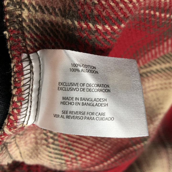 ORVIS Ombre Check Long Sleeve Flannel Check Shirt, Men's Size L cotton red type Vintage Second Hand