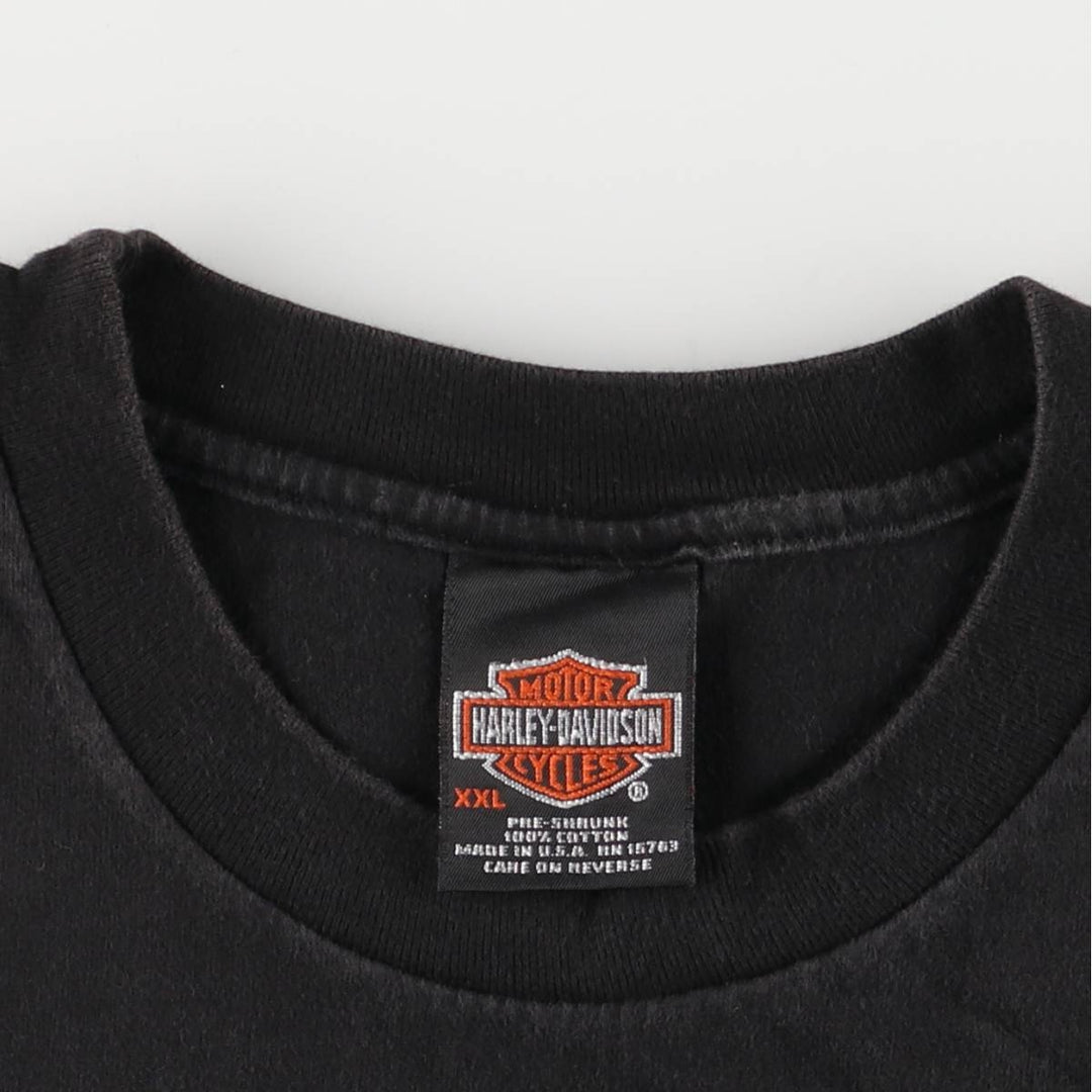 Harley-Davidson Eagle Pattern Motorcycle Bike T-shirt Made in USA Men's XXL cotton black type Vintage Second Hand
