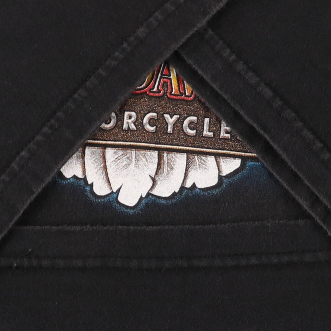 Harley-Davidson Eagle Pattern Motorcycle Bike T-shirt Made in USA Men's XXL cotton black type Vintage Second Hand