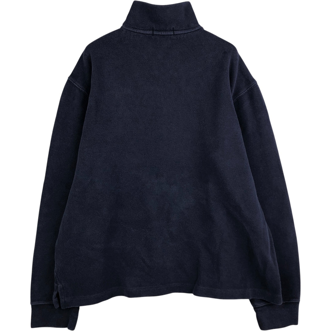 Ralph Lauren Half-Zip Sweatshirt, Men's Size L cotton navy blue type Vintage Second Hand