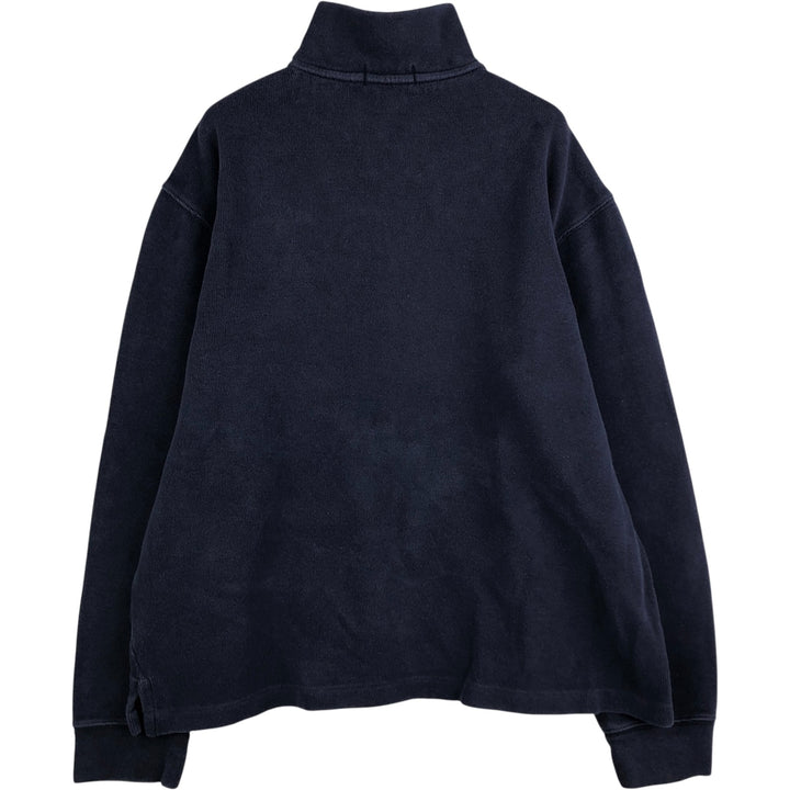 Ralph Lauren Half-Zip Sweatshirt, Men's Size L cotton navy blue type Vintage Second Hand