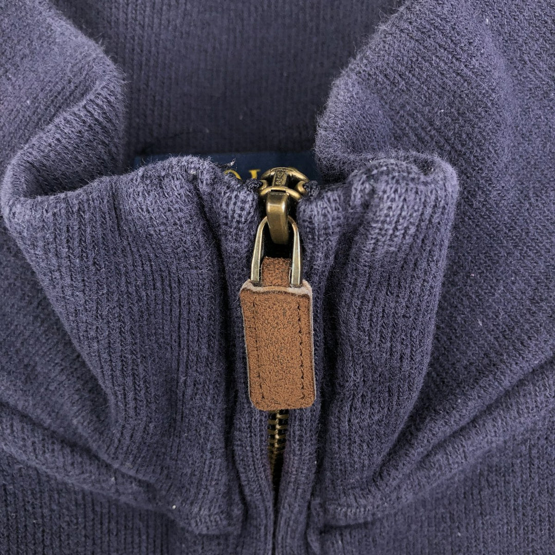 Ralph Lauren Half-Zip Sweatshirt, Men's Size L cotton navy blue type Vintage Second Hand