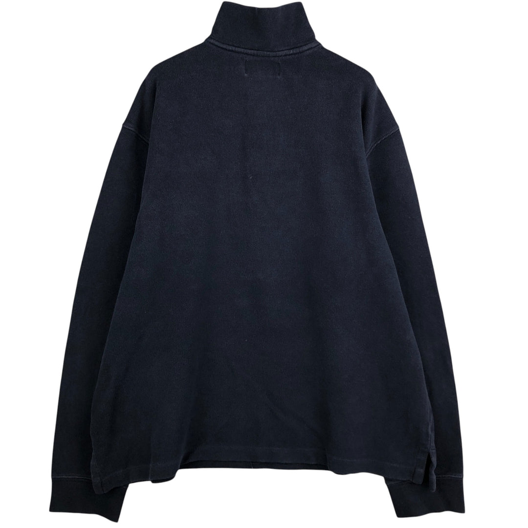 Ralph Lauren POLO by Ralph Lauren Half-Zip Sweatshirt, Men's XL cotton navy blue type Vintage Second Hand