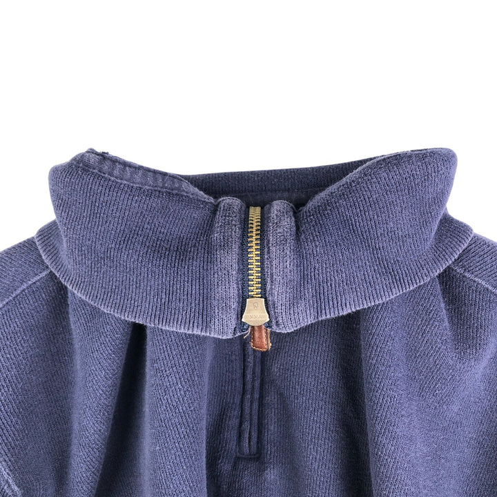 Ralph Lauren POLO by Ralph Lauren Half-Zip Sweatshirt, Men's Size L cotton navy blue type Vintage Second Hand