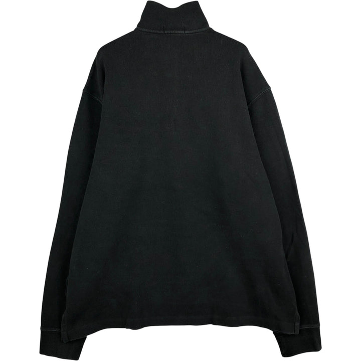 Ralph Lauren POLO RALPH LAUREN Half-zip sweatshirt, sweatshirt, men's size L cotton black type Vintage Second Hand