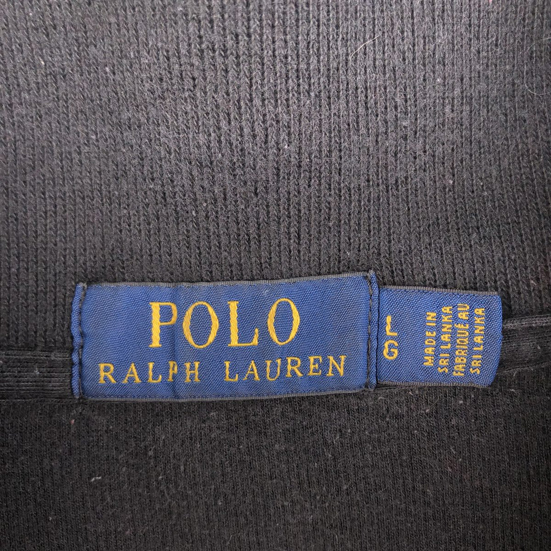 Ralph Lauren POLO RALPH LAUREN Half-zip sweatshirt, sweatshirt, men's size L cotton black type Vintage Second Hand
