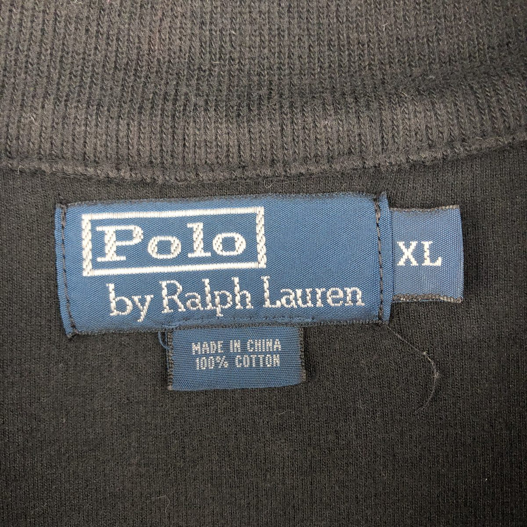 Ralph Lauren POLO by Ralph Lauren Half-Zip Sweatshirt, Men's XL cotton black type Vintage Second Hand