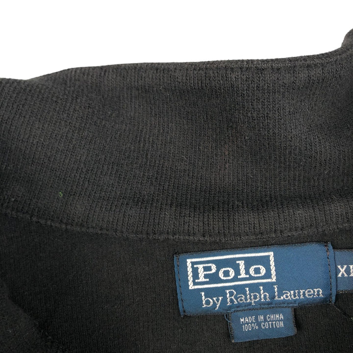 Ralph Lauren POLO by Ralph Lauren Half-Zip Sweatshirt, Men's XL cotton black type Vintage Second Hand