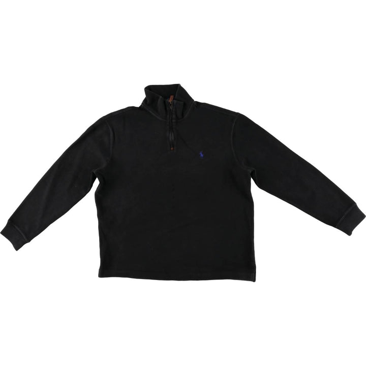 Ralph Lauren POLO Ralph Lauren half-zip sweatshirt, men's size M cotton black type Vintage Second Hand