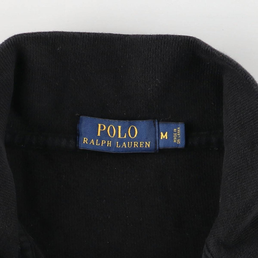 Ralph Lauren POLO Ralph Lauren half-zip sweatshirt, men's size M cotton black type Vintage Second Hand