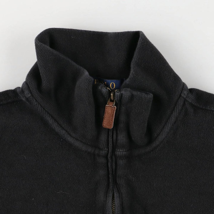 Ralph Lauren POLO Ralph Lauren half-zip sweatshirt, men's size M cotton black type Vintage Second Hand