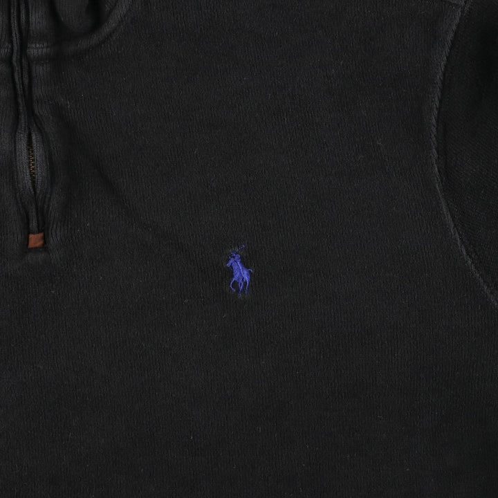 Ralph Lauren POLO Ralph Lauren half-zip sweatshirt, men's size M cotton black type Vintage Second Hand