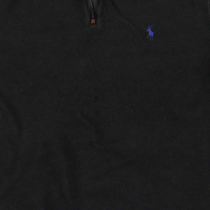 Ralph Lauren POLO Ralph Lauren half-zip sweatshirt, men's size M cotton black type Vintage Second Hand