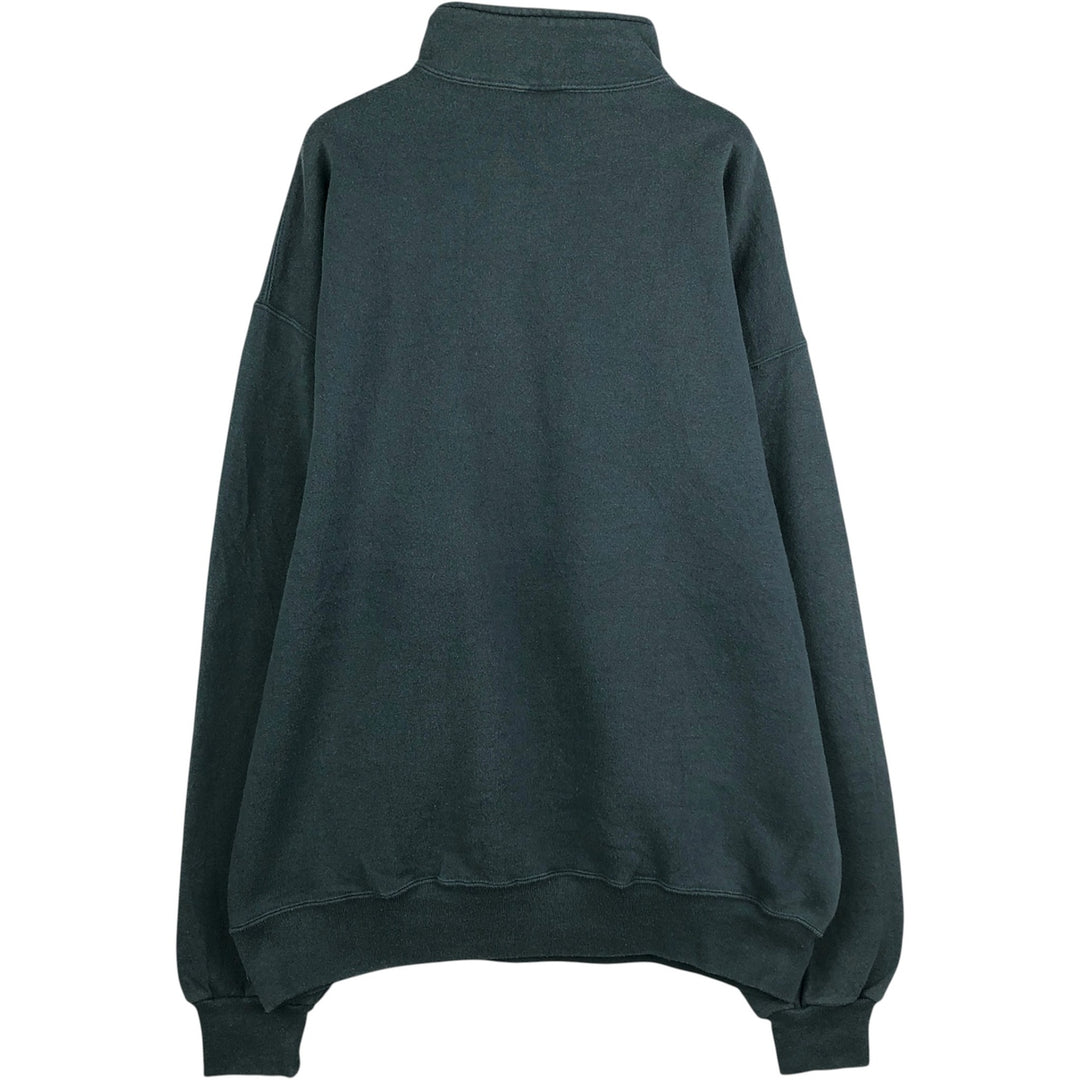 90'S Russell Half-Zip Sweatshirt, Made in USA, Men's XL, Vintage cotton Green type dark green Vintage Second Hand