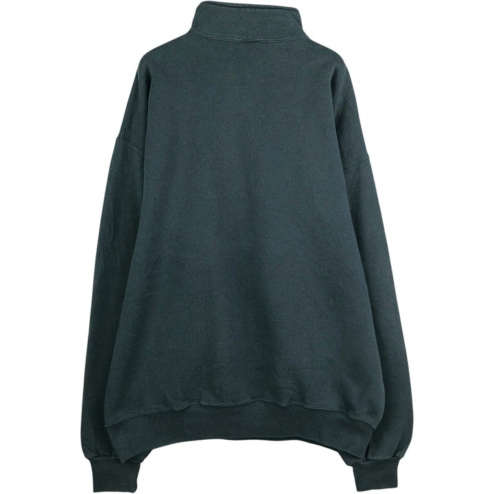 90'S Russell Half-Zip Sweatshirt, Made in USA, Men's XL, Vintage cotton Green type dark green Vintage Second Hand