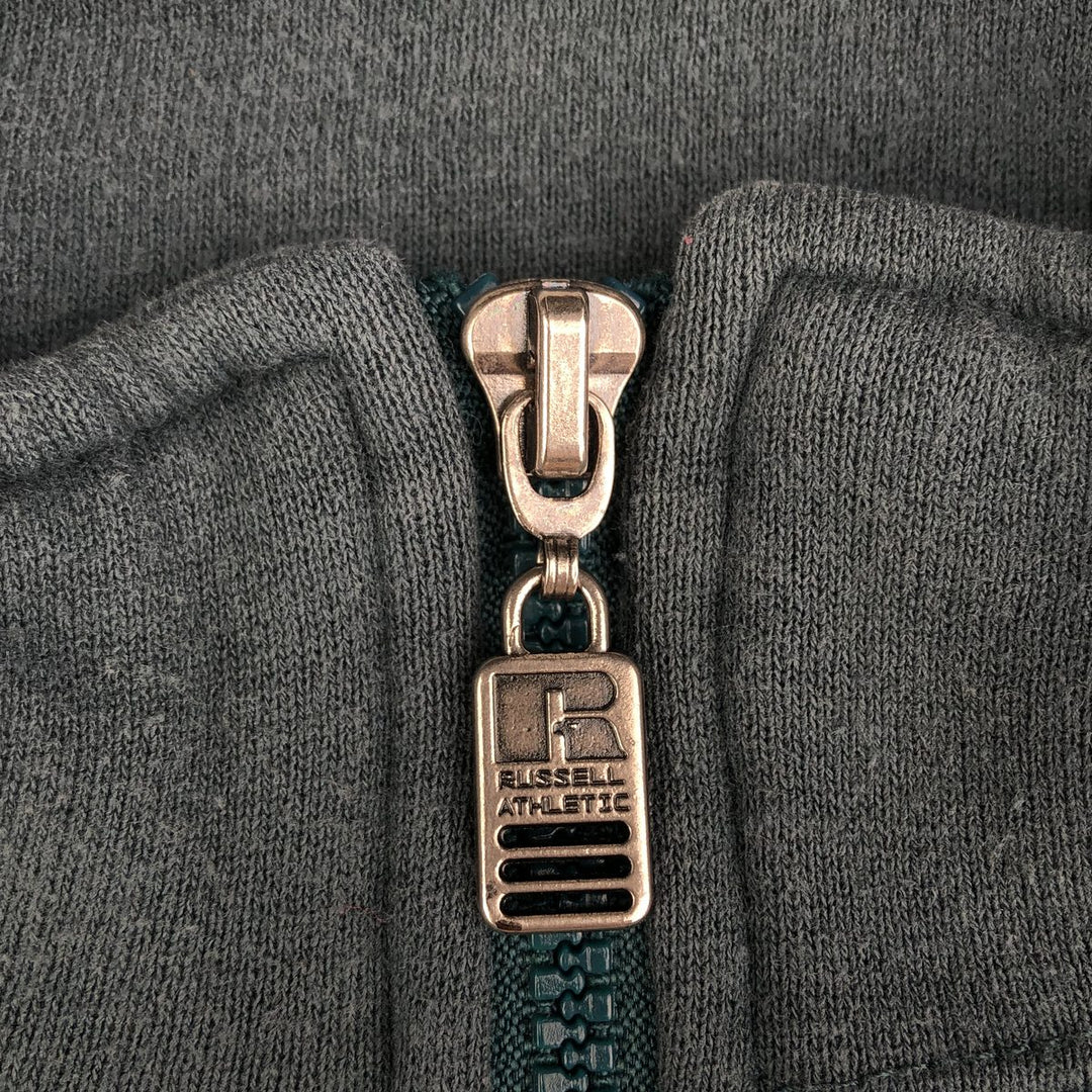 90'S Russell Half-Zip Sweatshirt, Made in USA, Men's XL, Vintage cotton Green type dark green Vintage Second Hand