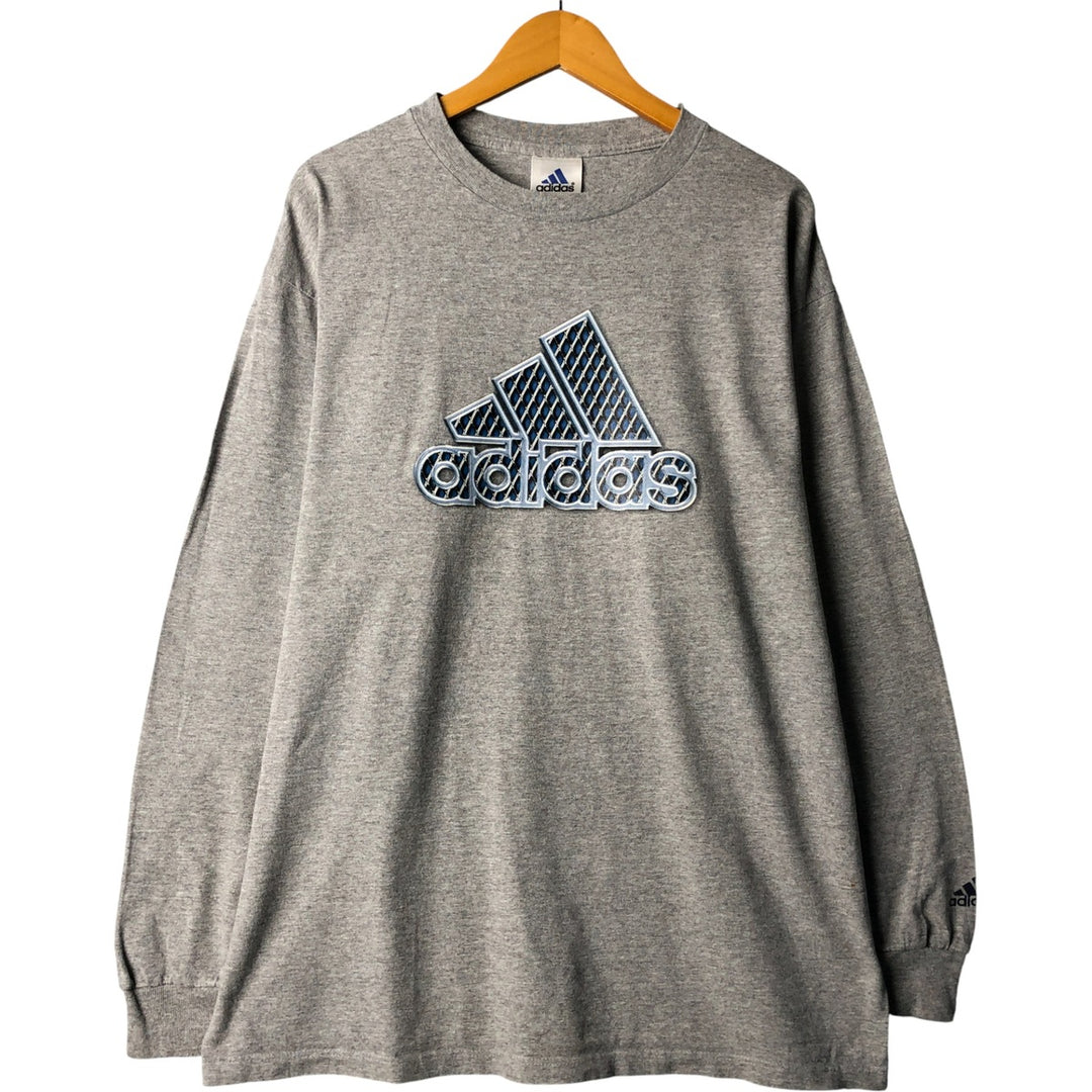 Vintage 90'S Adidas long-sleeved T-shirt, Made in USA, Men's XL cotton gray type Vintage Second Hand