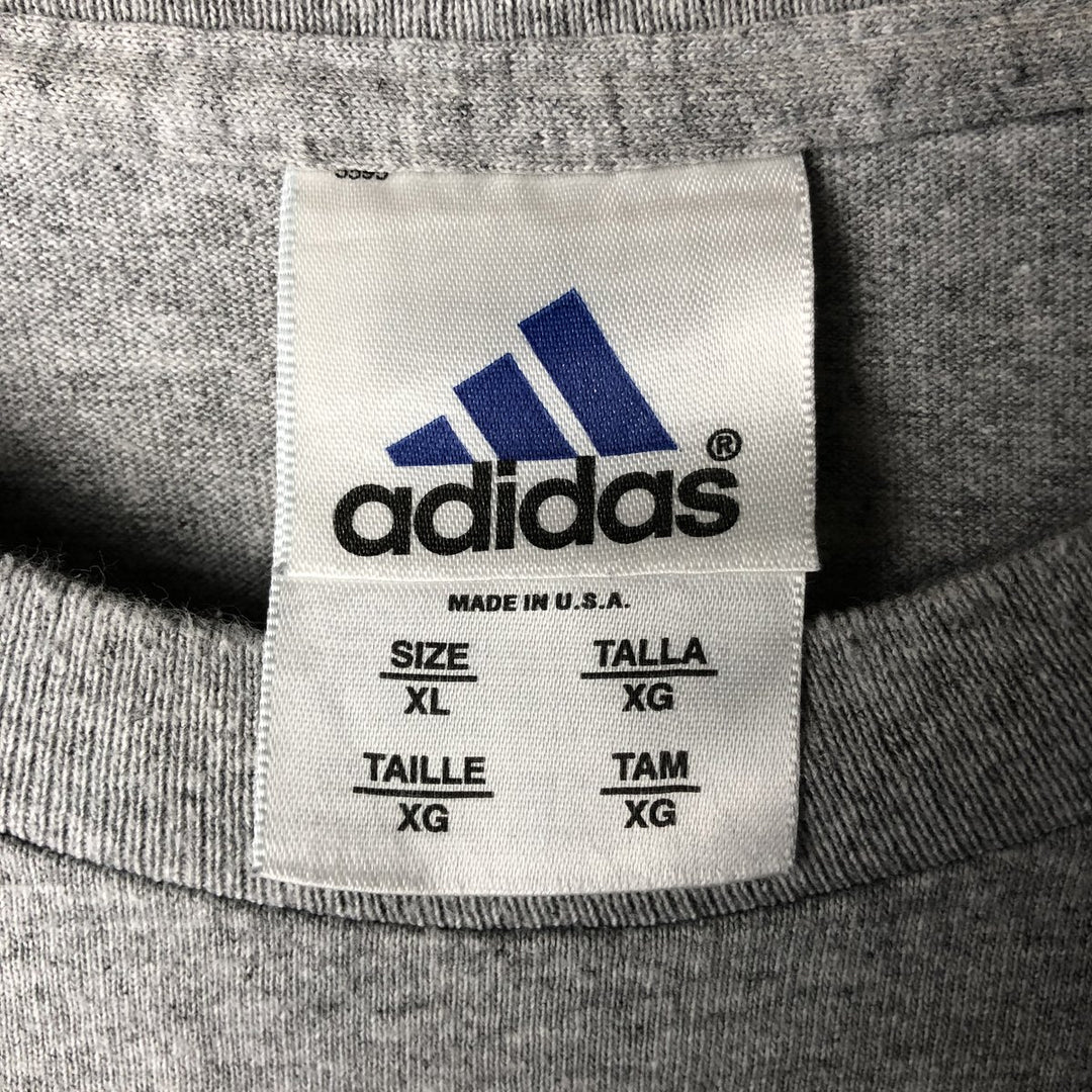 Vintage 90'S Adidas long-sleeved T-shirt, Made in USA, Men's XL cotton gray type Vintage Second Hand