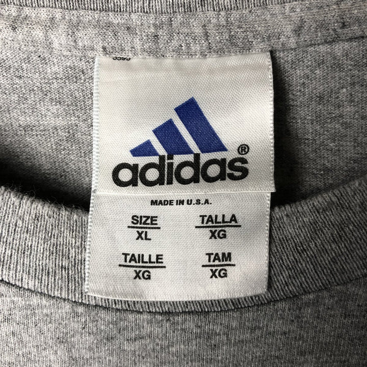 Vintage 90'S Adidas long-sleeved T-shirt, Made in USA, Men's XL cotton gray type Vintage Second Hand