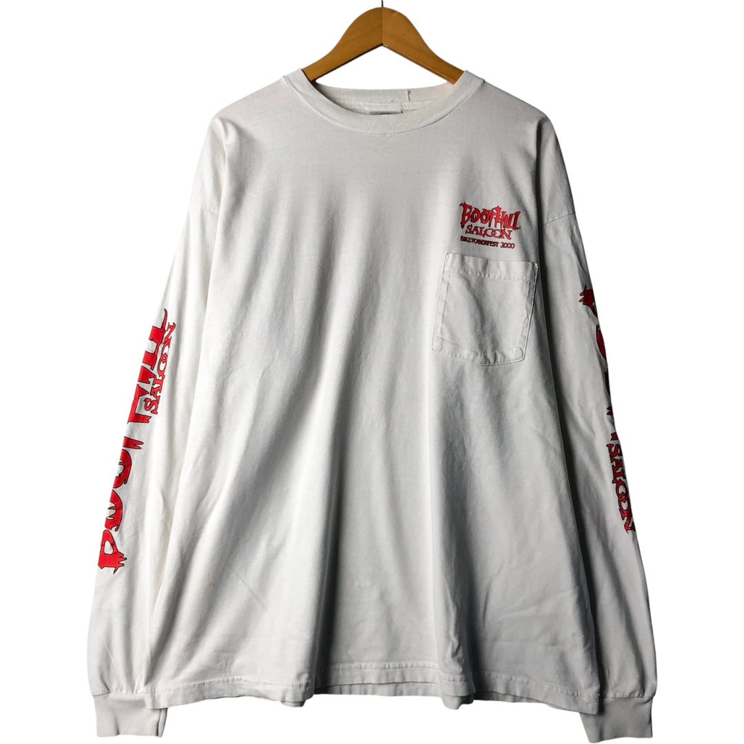 90'S Global Long Sleeve T-Shirt, Men's, XXL, Vintage cotton white type Vintage Second Hand