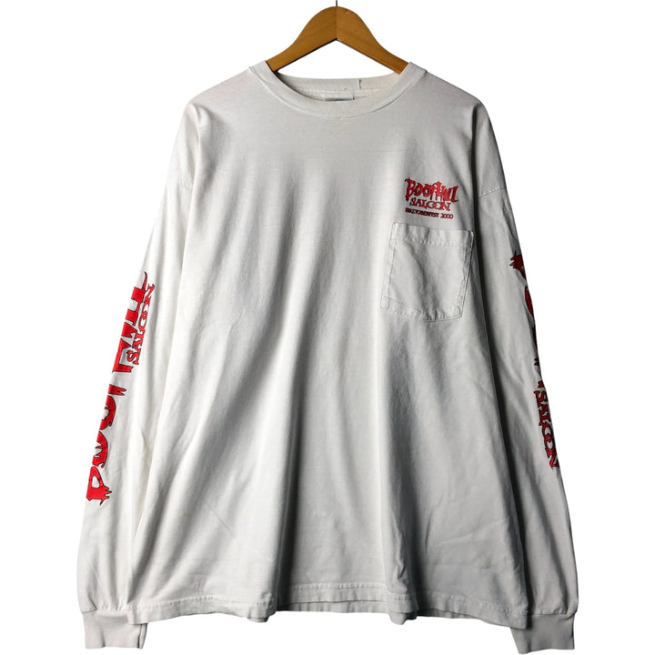 90'S Global Long Sleeve T-Shirt, Men's, XXL, Vintage cotton white type Vintage Second Hand