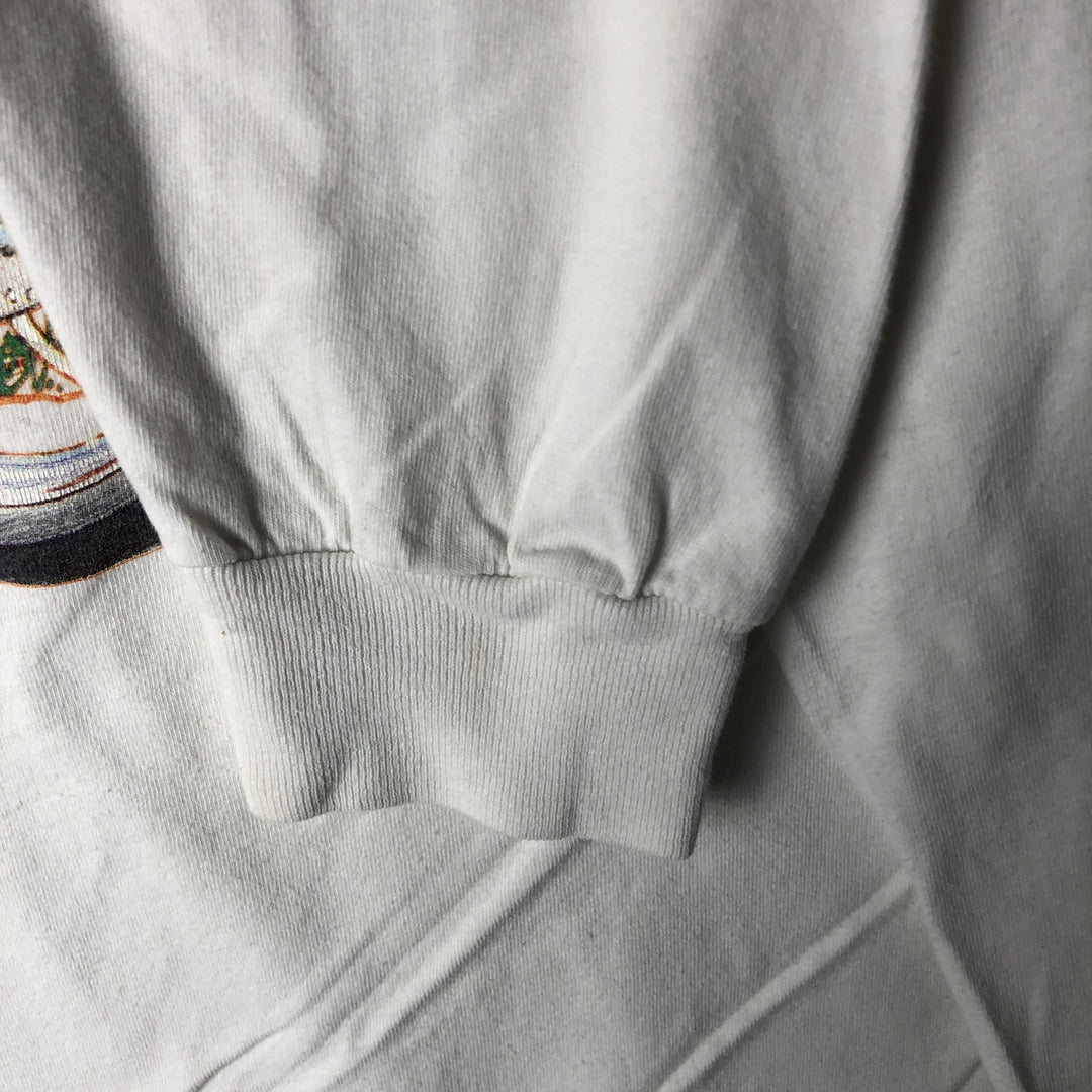 90'S Global Long Sleeve T-Shirt, Men's, XXL, Vintage cotton white type Vintage Second Hand