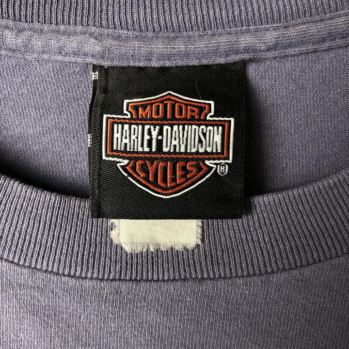 00'S Harley-Davidson Long Sleeve T-Shirt Made in USA Men's Size L unclear blue type Vintage Second Hand