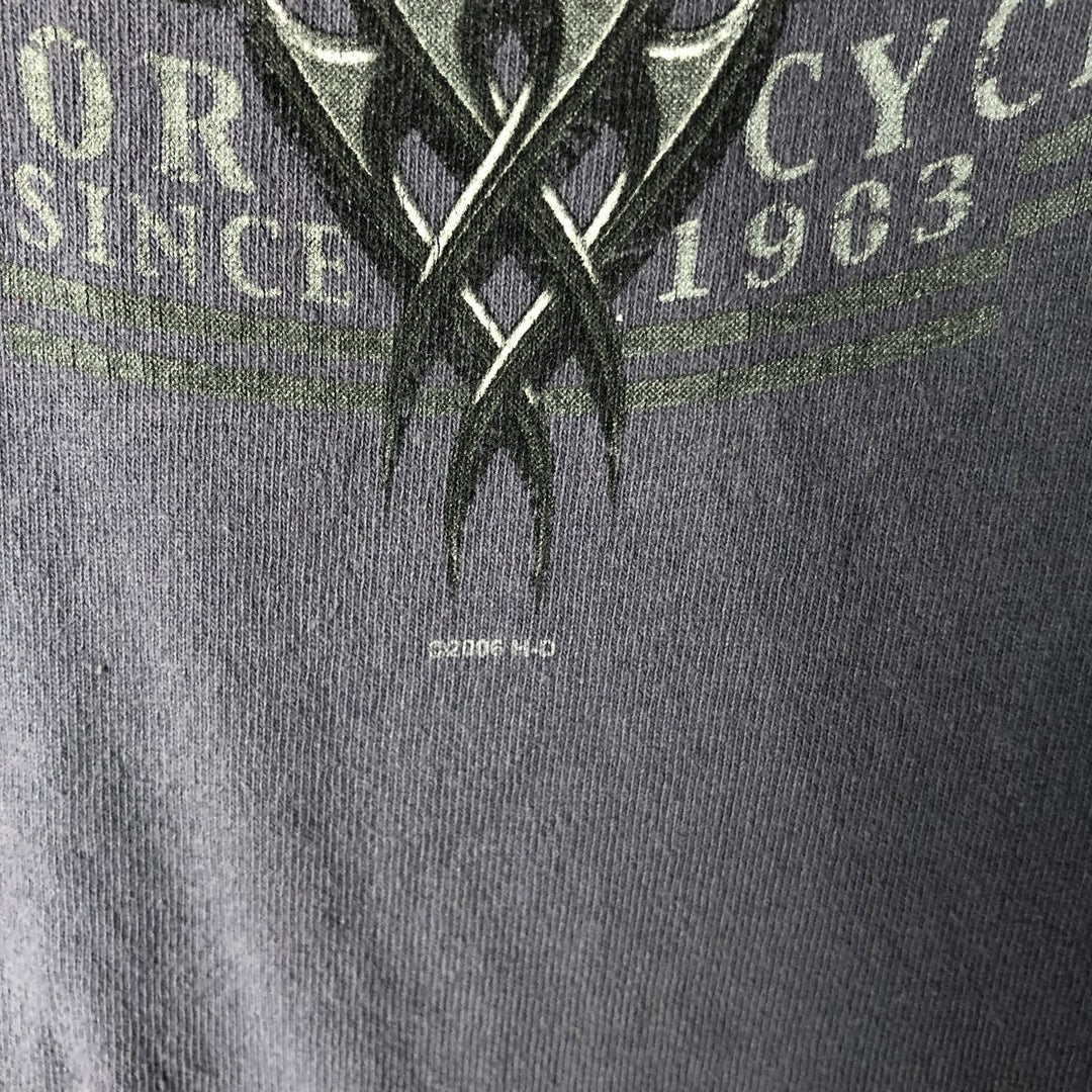 00'S Harley-Davidson Long Sleeve T-Shirt Made in USA Men's Size L unclear blue type Vintage Second Hand