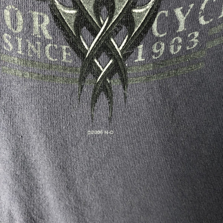 00'S Harley-Davidson Long Sleeve T-Shirt Made in USA Men's Size L unclear blue type Vintage Second Hand