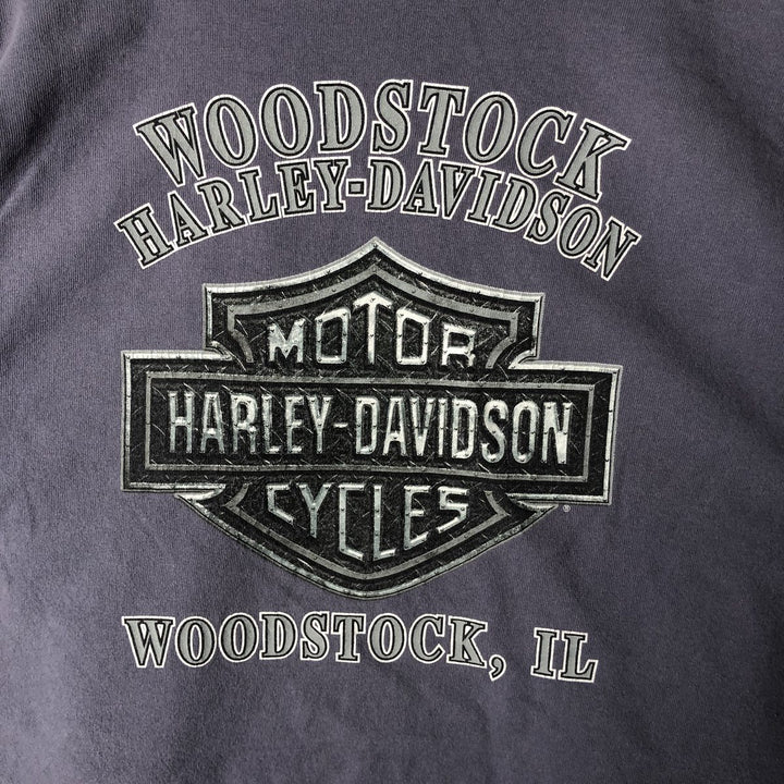 00'S Harley-Davidson Long Sleeve T-Shirt Made in USA Men's Size L unclear blue type Vintage Second Hand