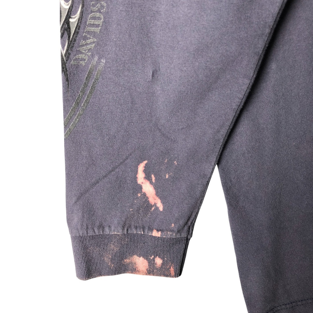 00'S Harley-Davidson Long Sleeve T-Shirt Made in USA Men's Size L unclear blue type Vintage Second Hand