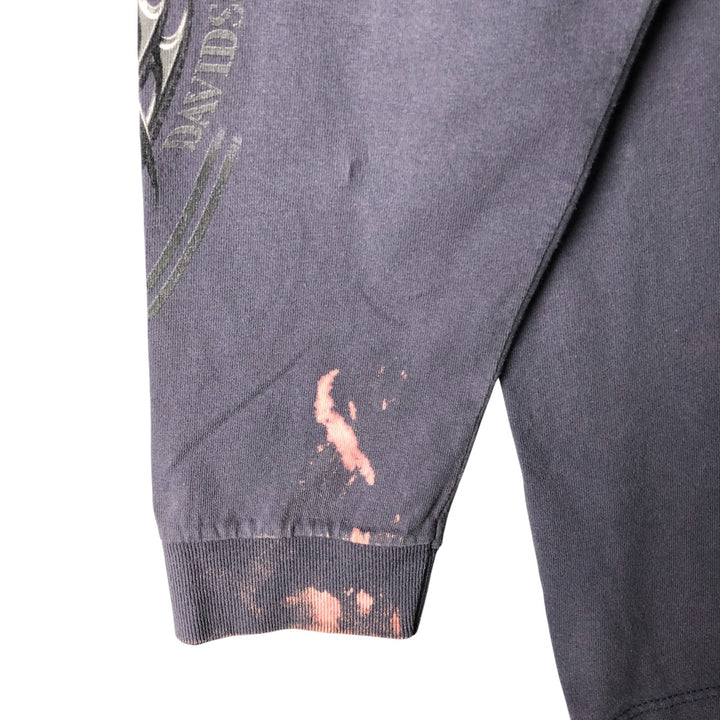 00'S Harley-Davidson Long Sleeve T-Shirt Made in USA Men's Size L unclear blue type Vintage Second Hand