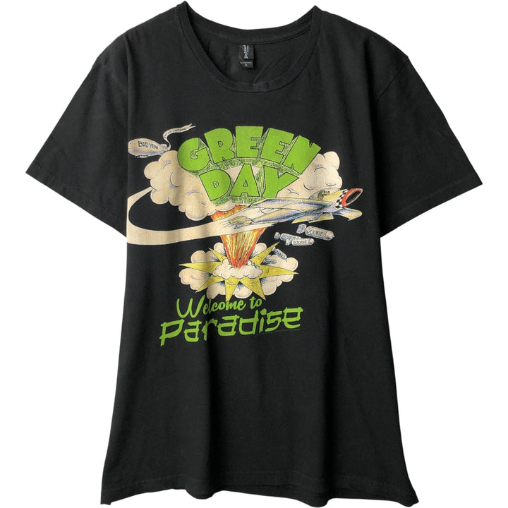 BAY ISLAND GREEN DAY Green Day Band T-Shirt, Men's Medium cotton black type Vintage Second Hand