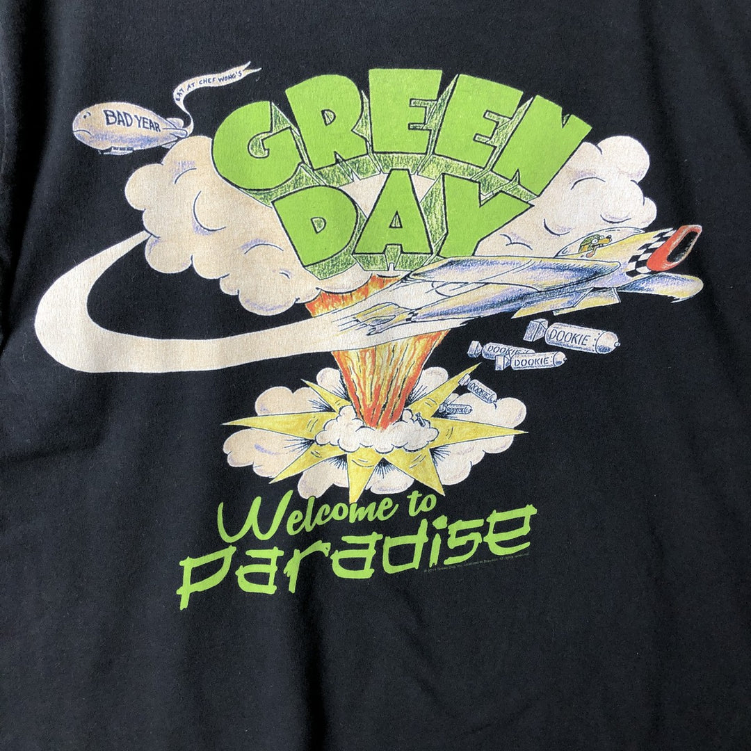 BAY ISLAND GREEN DAY Green Day Band T-Shirt, Men's Medium cotton black type Vintage Second Hand