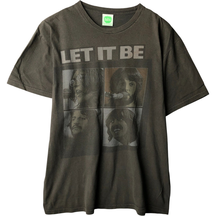 00's THE BEATLES Band T-shirt, Band T, Men's L size cotton Charcoal Vintage Second Hand