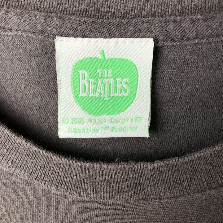 00's THE BEATLES Band T-shirt, Band T, Men's L size cotton Charcoal Vintage Second Hand
