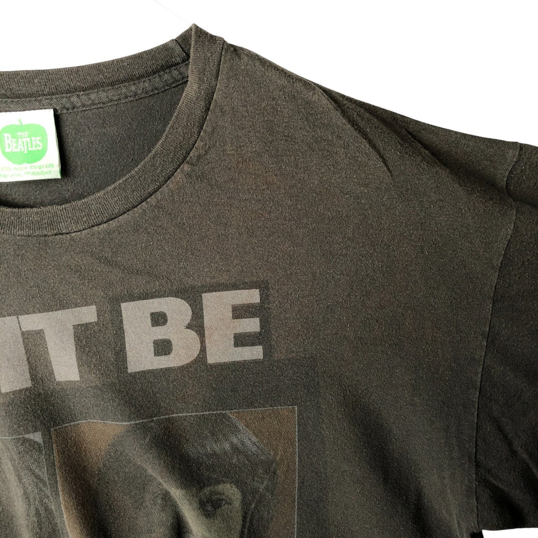 00's THE BEATLES Band T-shirt, Band T, Men's L size cotton Charcoal Vintage Second Hand