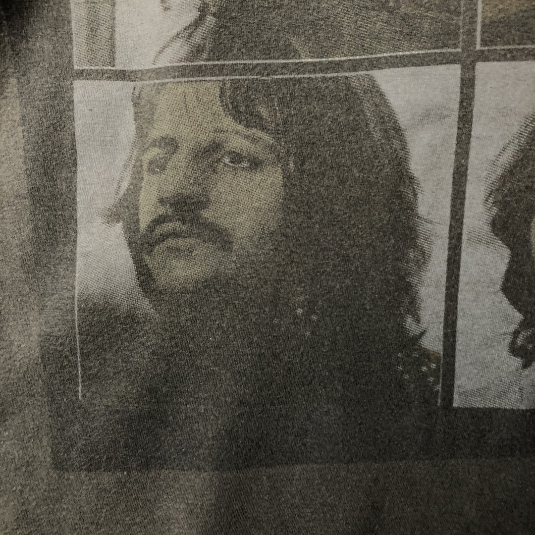 00's THE BEATLES Band T-shirt, Band T, Men's L size cotton Charcoal Vintage Second Hand