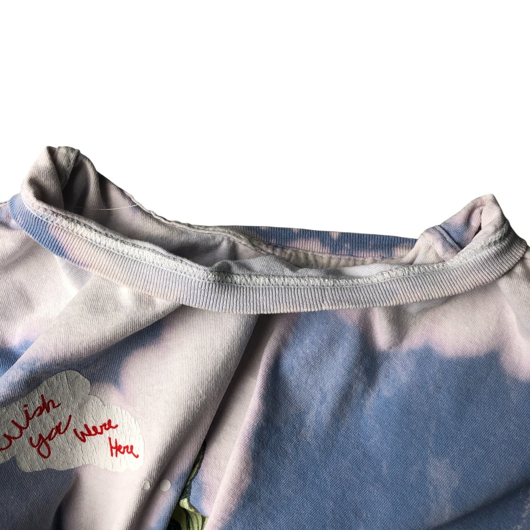 ASTRO WORLD Astroworld Tie-Dye Pattern Rap T-Shirt, Men's Size Medium cotton Blue type light blue Vintage Second Hand