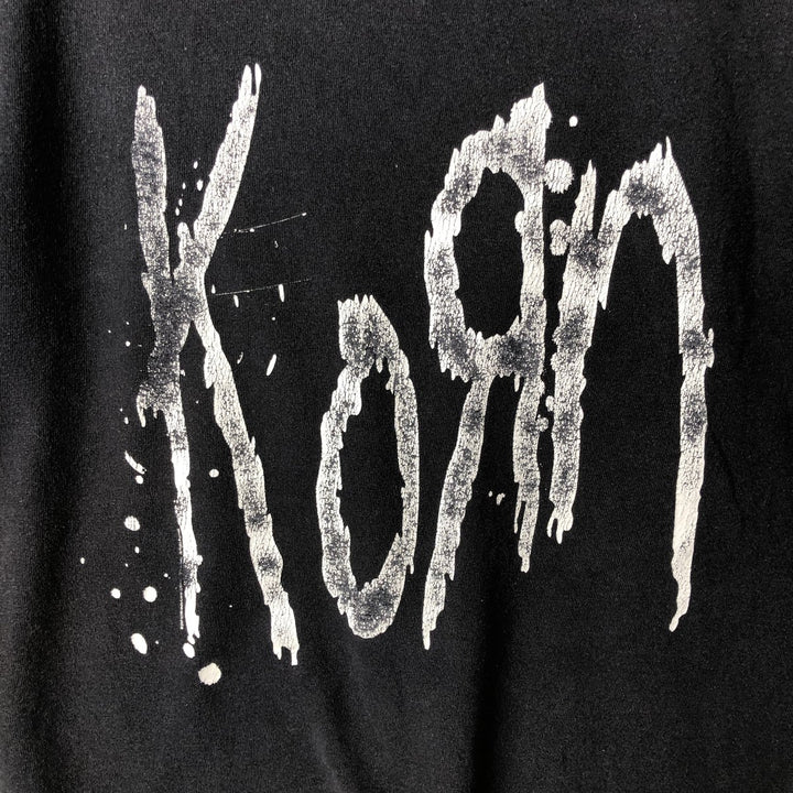 00'S Anvil KORN band T-shirt, men's size L cotton black type Vintage Second Hand