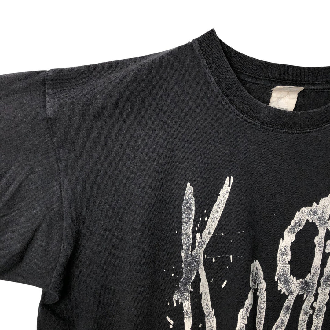 00'S Anvil KORN band T-shirt, men's size L cotton black type Vintage Second Hand