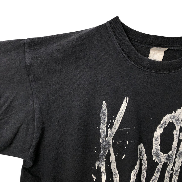00'S Anvil KORN band T-shirt, men's size L cotton black type Vintage Second Hand