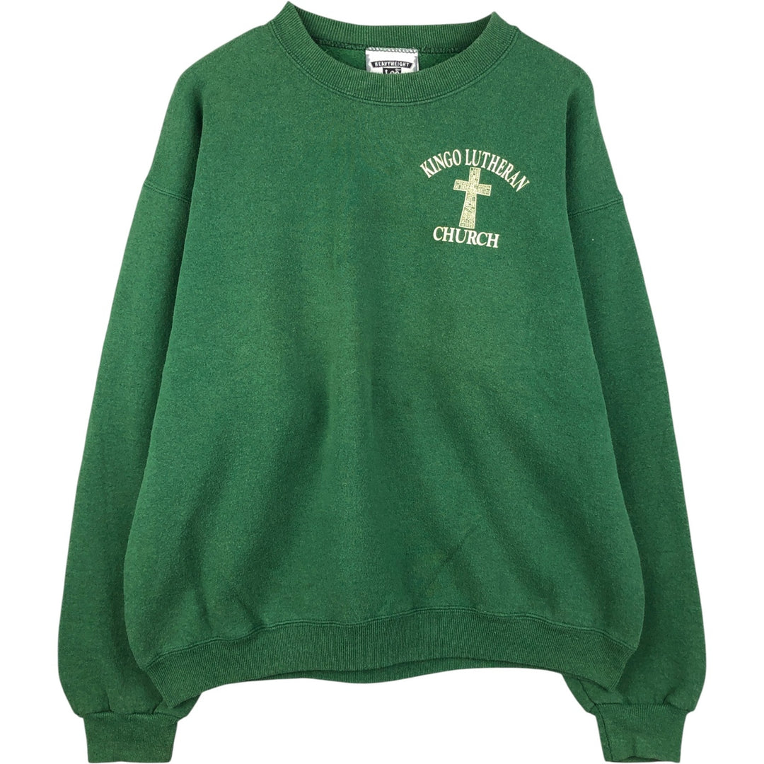 Vintage 90'S Lee printed sweatshirt, made in USA, size L for men cotton Green type dark green Vintage Second Hand